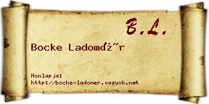 Bocke Ladomér névjegykártya